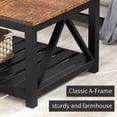 thumbnail image 6 of Farmhouse Coffee Table, Rustic Vintage Living Room Table with Shelf, 40 Black, 6 of 16