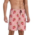 thumbnail image 2 of Wukai Strawberries Men’s Short Pajama Pants With Pockets Soft Sleep Pj Shorts for Men-Medium, 2 of 6