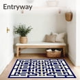 thumbnail image 3 of ODIKA 8'x10' Machine Washable Non-Slip Area Rug, Stylish Lattice Patio Backyard Accent Beige Navy Waterproof High Traffic Rug, Blue, 52512, 3 of 7