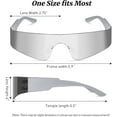 thumbnail image 4 of Futuristic Wrap Around Sunglasses Silver Trendy Rimless Glasses Cyberpunk Eyewear for Women Men Rave Party, 4 of 5