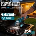 thumbnail image 2 of Tanbaby Electric Grill Brush, Cordless Grill Cleaner with 304 Stainless Steel, Up to 300-Min Runtime, 3-Speed Settings, Outdoor Grill Cleaning Tool for Home, Patio, Camping, 2 of 7