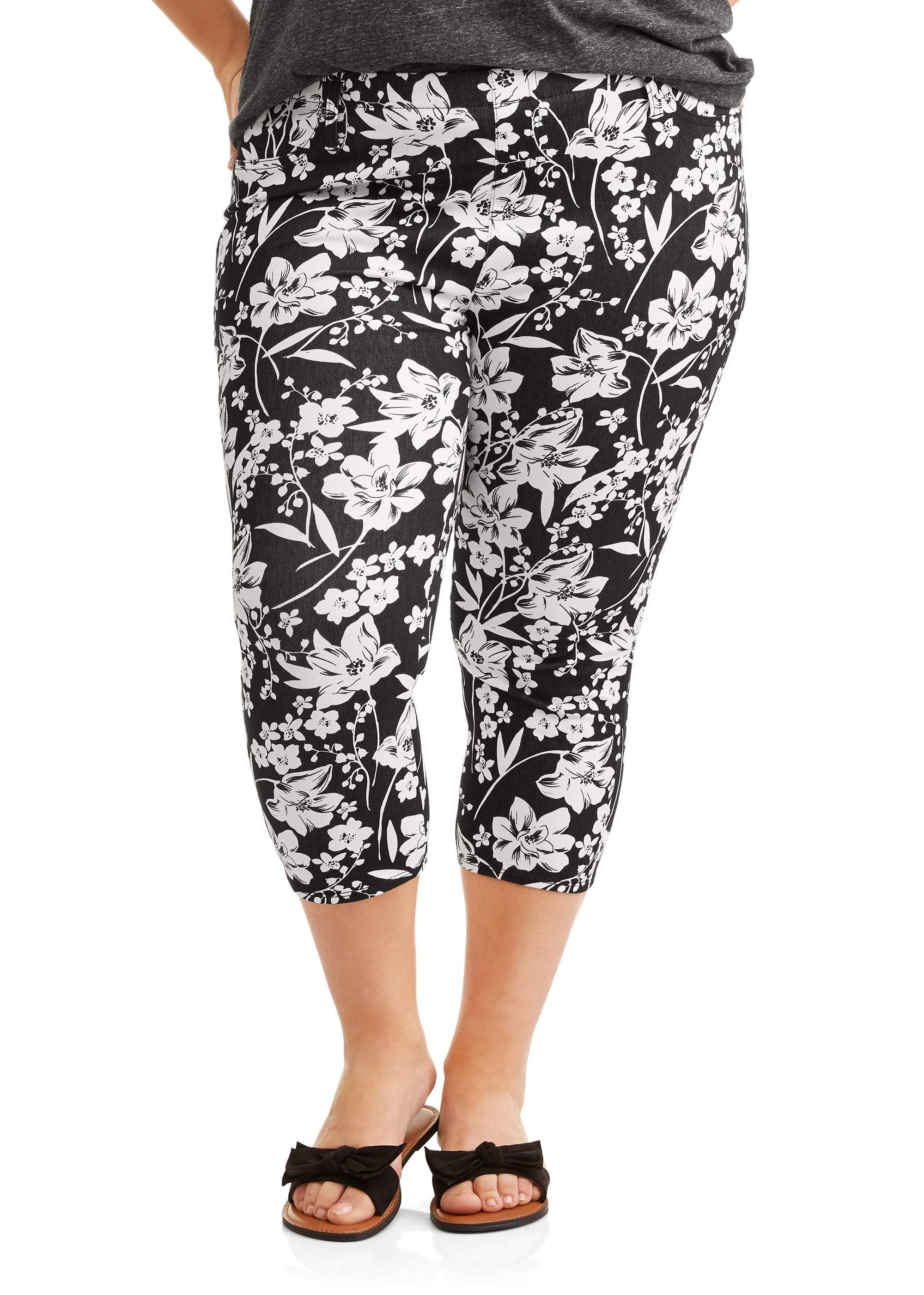 Terra /& Sky Olive Branch Plus Size Generous Fit Ankle Jegging