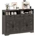 thumbnail image 1 of HOMCOM Buffet, Armoire Buffet avec 4 Portes de Grange et 3 Tiroirs Brun Foncé, 1 of 10
