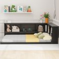 thumbnail image 3 of Churanty Full Size Daybed with Bookcase, L-Shape Daybed with USB Ports for Kids Adults, Wood Full Corner Bed with Storage Headboard, Black, 3 of 11