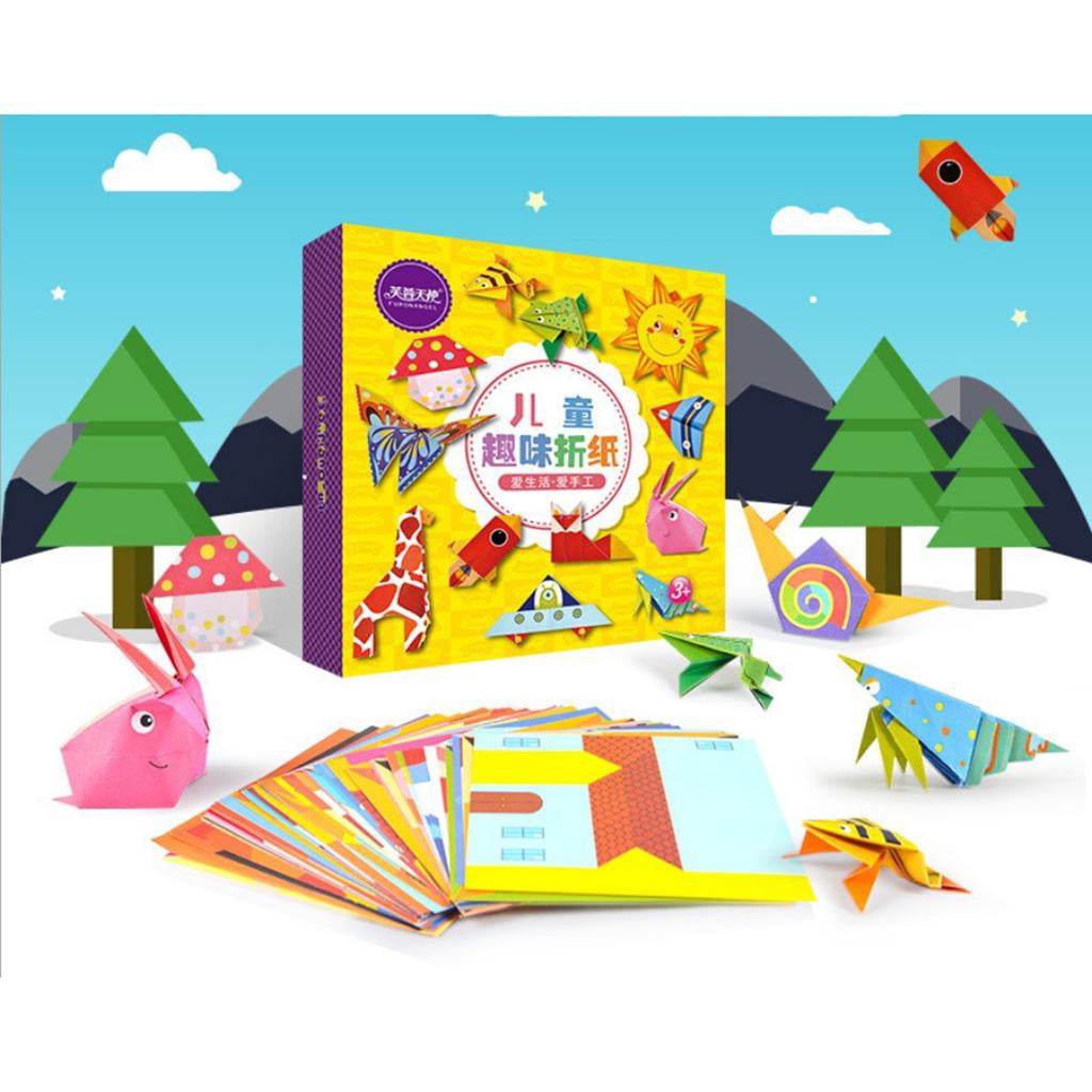perfk 2xOrigami Kit 54 Pattern 108 Pieces Origami Folding Papers and Origami Book