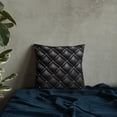 thumbnail image 3 of Premium Pillow - Black Leather print v2, 3 of 6