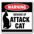 thumbnail image 1 of SignMission Z-1014-Attack Cat 14 in. Beware Of Attack Cat Warning Sign - Cats Guard Feline Security, 1 of 1