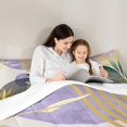 thumbnail image 4 of Manfei Beige Purple Gold Minimalist Queen Comforter Set 3 Pieces, Contemporary Geometric Bedding Sets, Leaves Sun Print Bedding Comforter Set, Breathable Home Decor, 4 of 7