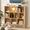 Oak, variant on Limthesky Wood Bookcase with 3 Tier Open Shelves，10-Cube Storage Bookcase，Freestanding Display Bookshelf with Legs，43.3"W x 41.3"H，White-Brown