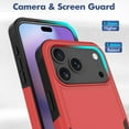 thumbnail image 3 of Military Grade TUFF Hybrid Armor Case for iPhone 17 Pro - Red, 3 of 5