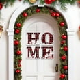 thumbnail image 6 of Yhmxh Buffalo Check Plaid Christmas Wreaths for Front Door, 4pcs Rustic Burlap Wooden Christmas Decor Hanging Home Signs Winter Wreaths for Door Wall Window Holiday Xmas Home Decorations, 6 of 6