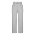 thumbnail image 6 of Sakmal Wide Leg Sweatpants for Women Gray High Waisted Plus Size Boyfriend Pants Solid Stretchy with Pockets Womens Sweatpants 4XL, 6 of 6