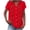Red Tops, variant on YUGYXL Button Down Shirts for Women Cap Sleeve Floral Printed Tops V Neck Henley Blouse Business Casual Outfits for Daily Pink Tops XXL