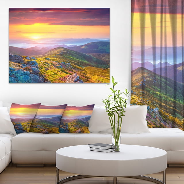 Fleurs de Rhododendrons dans des Collines Colorées - Impression sur Toile de Photographie de Paysage