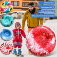 thumbnail image 1 of Meileang Ski Circle Thickened Base Shockproof Colorfast Inflatable Leakproof Wear-resistant Snowflake Print Cold-Resistant Heavy Duty Sledding Snow Tube, 1 of 8
