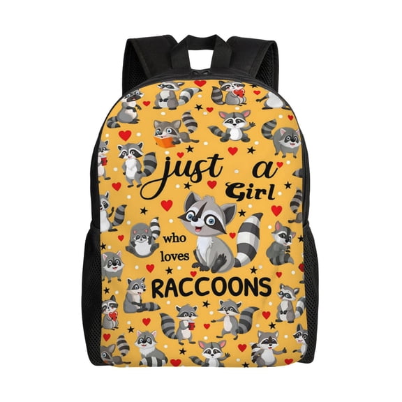 Cute Raccoon Backpack Large Capacity Laptop Bag for Men and Women