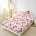 thumbnail image 4 of Feelyou Kawaii Pink Baseball Full Size Sheets for Kids, Princess Cute Bowknot Bed Sheets, Cartoon Bow Ball Sheet Sets, Lightweight Room Decor, 4 Pieces, 4 of 7