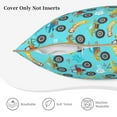 thumbnail image 5 of Fotbe Cartoon Monster Truck Pattern Velvet Decorative Throw Pillow Covers with Elegant Piping, Soft Plush Cushion Cover for Sofa, Bed, Car, Office-20"x20", 5 of 8