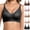 Black, variant on Bras For Women, Seamless Jacquard Push-Up Bra, Wire-Free Fixed Cups, Adjustable Straps & Hook-And-Eye Closure For Daily Summer Wear Black M