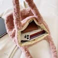 thumbnail image 3 of Bolso de hombro de felpa a la moda, Bolso de mano superior de lana para otoño e invierno para mujer (rosa), 3 of 7