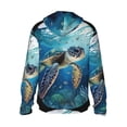 thumbnail image 3 of Uemuo Watercolor Turtle4 Pattern Women's Full Zip UPF 50+ Sun Protection Hoodie Jacket Long Sleeve Sun Shirt Hiking Outdoor Performance with Pockets-Medium, 3 of 9