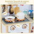 thumbnail image 6 of INFANS Play Kitchen for Kids, Wooden Pretend Playset with Adjustable Heights Rattan Door Blackboard Realistic Lights Sounds, Toddler Cooking Toy Gift for Boys Girls Aged 3+, 6 of 10