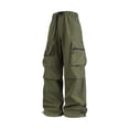 thumbnail image 3 of Men's Quick Dry Cargo Pants Trousers Joggers, Elastic Drawstring Waist Loose Straight, Lightweight Breathable Sun Protection, Outdoor Hiking Athletic Casual Daily, Summer, 3 of 9