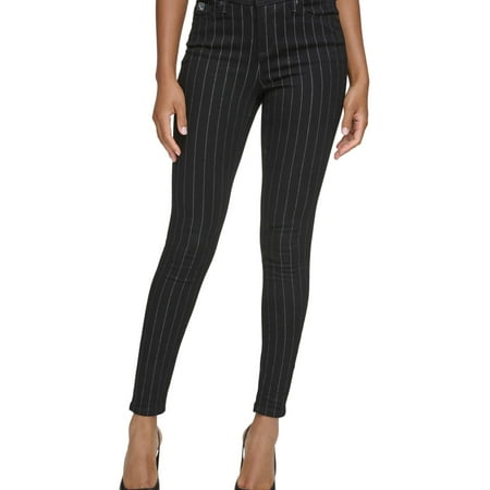 Karl Lagerfeld Paris Womens Metallic Stripe Slim Leg Skinny Jeans