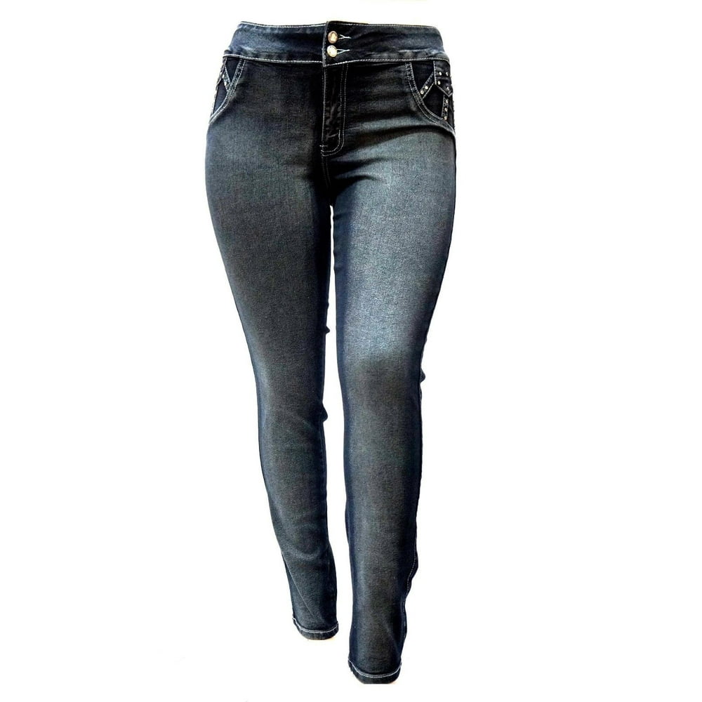 D&B - WOMEN'S PLUS SIZE Stretch premiuM BLACK denim jeans Skinny PANTS ...