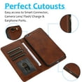 thumbnail image 6 of iPhone 6 Case, Cover for iPhone 6S, Allytech Detachable Case Support Magnetic Car Mount Case with Lanyard Card Holder Wallet Vegan Leather Shockproof Stand Case for iPhone 6/iPhone 6S(4.7"), Brown, 6 of 8