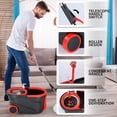 thumbnail image 3 of Mop and Bucket Set, Hands Free Mop and Bucket Floor Cleaning Set, Mop Bucket with Wringer, 61 inches Telescopic Mop Rod, 3 Microfiber Mop Heads, Rotary Mop Bucket System for Home and Office Use, 3 of 7
