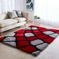 thumbnail image 2 of MDA Rug Imports Mateos Shag Collection Stone Area Rug Red/Grey 3'5'' X 5'5'' 4' x 6' Indoor Black Rectangle, 2 of 5