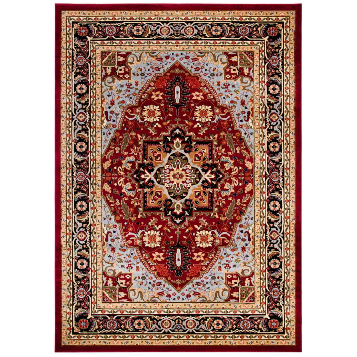 SAFAVIEH Lyndhurst Miranda Traditional Bordered Runner Rug, Red/Black, 2'3" x 6'