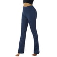 thumbnail image 6 of Women's Foldover Contrast Waist Bootleg Flare Yoga Pants,Value-Pack Available Female Leggings Wide Leg  Pants, 6 of 9