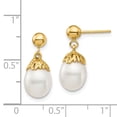 thumbnail image 3 of 14K 7-8mm White Rice Freshwater Cultured Pearl Post Dangle Earrings XF693E, 3 of 3
