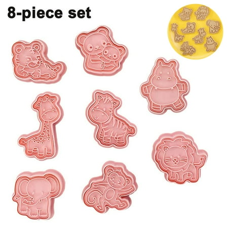 

8 pcs / 1 set Baking Mold Forest Animals Cartoon Biscuit Mold Pressing Type Household Cookie Baking Tool