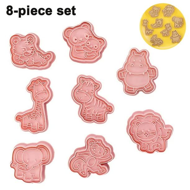 piezas/1 juego de moldes para hornear, animales del bosque, molde para galletas de dibujos animados, tipo de presión, herramienta para hornear galletas para el hogar