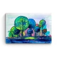 thumbnail image 3 of Startonight Canvas Wall Art Abstract Rainbow Trees Painting Blue Green Framed 24" x 36"&nbsp;, 3 of 6