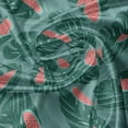 thumbnail image 7 of Ambesonne Nature Art Valance & Curtain, Palm Leaves Watermelons, 55"x45", Green and Coral, 7 of 7