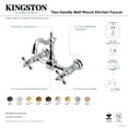 thumbnail image 7 of Kingston Brass KS2442AX Heritage Double-Handle Wall-Mount Bridge Kitchen Faucet, Polished Brass, 7 of 7