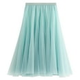 thumbnail image 3 of Jupe Longue en Tulle pour Femmes Robe Tutu Plissée en Chiffon Taille Élastique Jupe Midi, 3 of 6