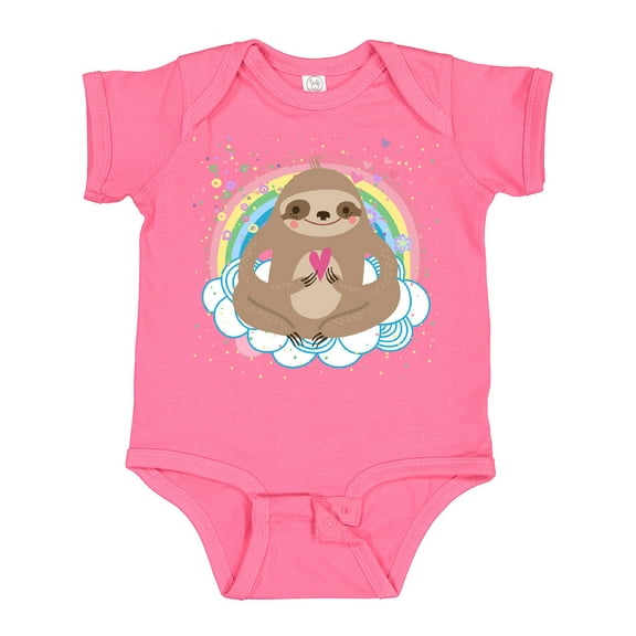 Inktastic Sloth Yoga Rainbow Girls Baby Bodysuit