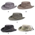 thumbnail image 4 of Femmes Pêcheur Chapeau Voyage Camping Réglable Large Bouchon de Bord avec Corde Dames Mode Conception Simple Chapeau de Seau Noir, 4 of 9