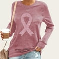 thumbnail image 2 of Womens Fall Graphic Sweatshirts 2025 Breast Cancer Awareness Shirt Long Sleeve Crew Neck Loose Pullover Top (Hot Pink 2XL), 2 of 4