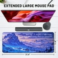 thumbnail image 2 of Gaming Mouse Pads, Large Aesthetics Night Sky Mousepad Non Slip Base and Stitched Edges, Desk Mat for Computer Laptop, Snow Mountains Keyboard Pad for Home Office 11.8”x 31.4” XL, 2 of 6