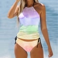 thumbnail image 2 of Linfrsh Two Piece Tankini Bathing Suits for Women Swim Tankini Top with Shorts Athletic Swimsuits Z02-Purple,L, 2 of 4