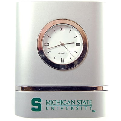 - Michigan State Spartans Brushed Silver Desk Clock