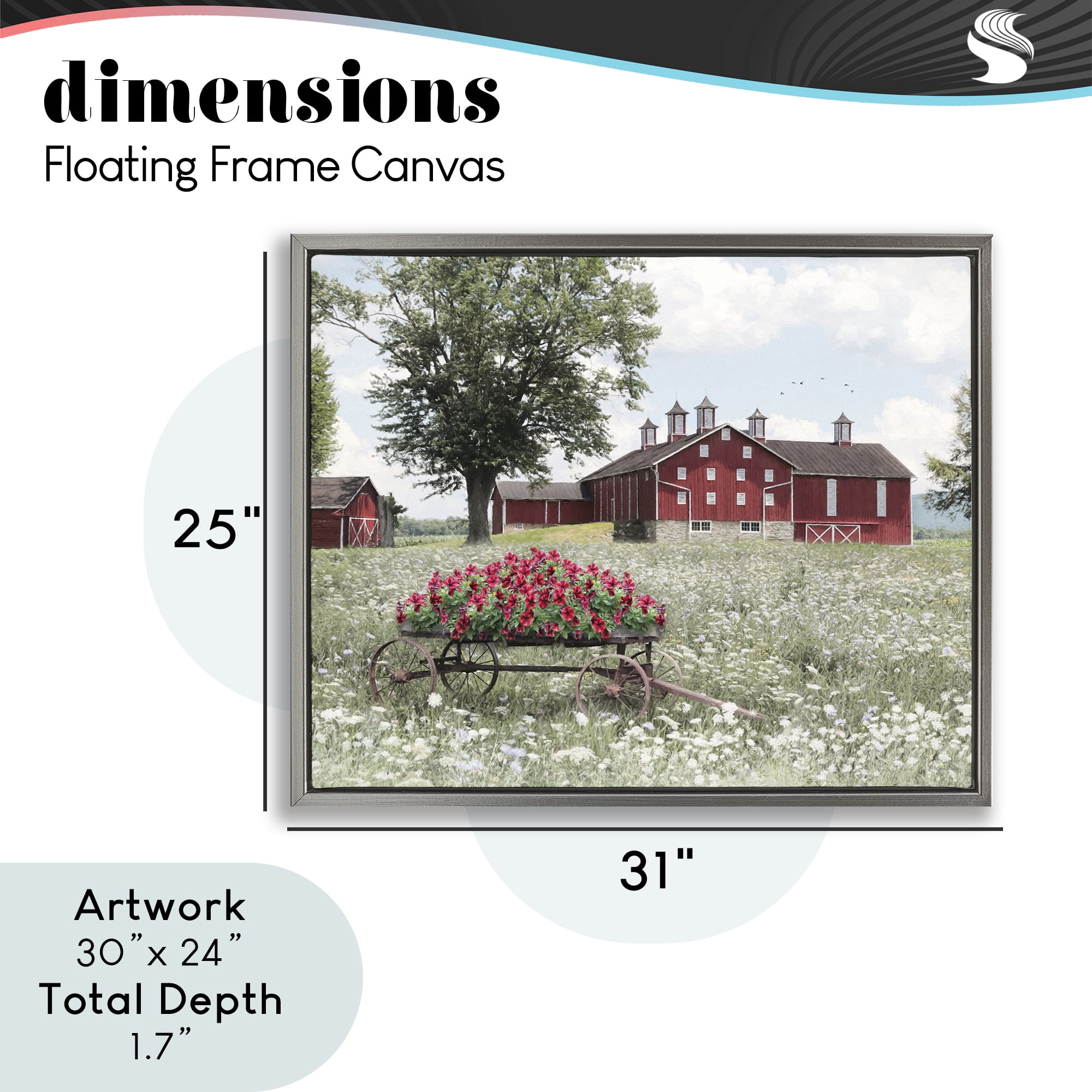 Stupell Industries Old Milton Farm Gray Framed Floater Canvas Wall Art, design by Lori Deiter