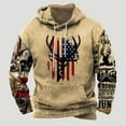 thumbnail image 2 of Xysaqa Men's Novelty Hoodies American Flag Graphic Deer Printed Pullover Tops Fall Winter Sport Hooded Sweatshirt with Pocket M-3XL, 2 of 3