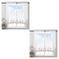 thumbnail image 4 of Cortinas transparentes Cateissary adorno para el hogar sala de estar estudio gasa bordadas Café 1*1.2 m 2Conjunto, 4 of 6